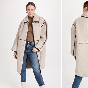 Something Navy faux shearling reversible coat
